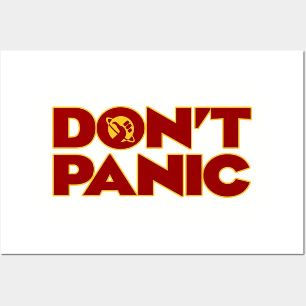 Don't Panic Hitchhikers Guide To The Galaxy Wall Art by Rebus28